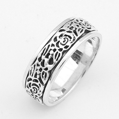 泰銀玫瑰花戒|韓國飾品批發|銀飾批發|銀飾品