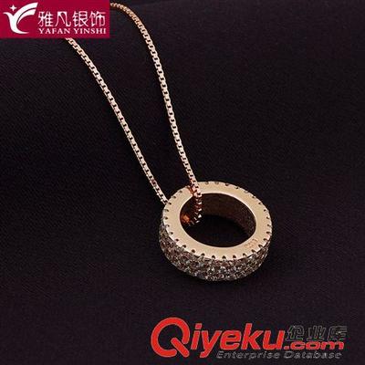 雅凡銀飾2015新款韓版S925純銀女士鑲鉆吊墜 工廠特價(jià)批發(fā)導(dǎo)覽