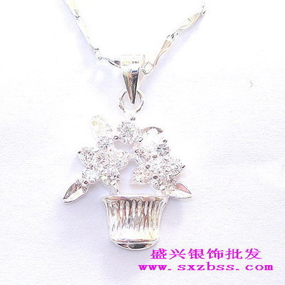 純銀990韓版時尚花籃吊墜 經典、獨特、流行的銀飾批發之選