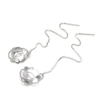 玫瑰花銀耳線 韓國飾品批發(fā)市場中的銀飾風(fēng)尚